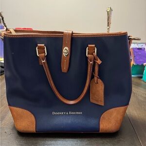 Dooney & Bourke Blue and Brown Leather Tote